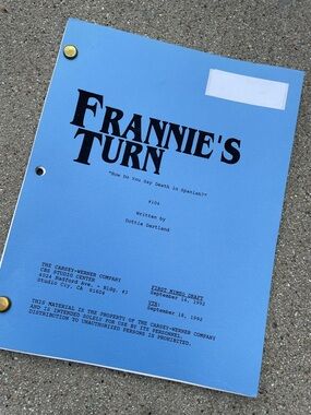Vtg Frannie’s Turn 90s TV Sitcom Production First Draft Script Death in Spanish?